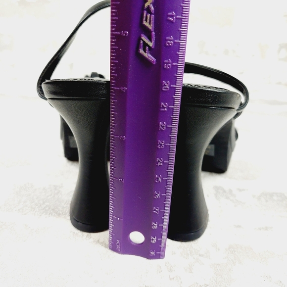 New BP Netta Platform Black Vegan Leather Strappy Sandals H363 - Picture 7 of 11